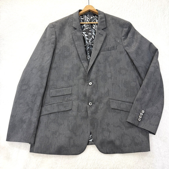 Robert Graham Gray Blazer Jacket 46 Classic Muted Geometric Abstract Sports Coat